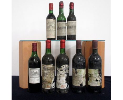 1 hf bt Ch. La Lagune 1966 Haut Médoc Grand Cru Classé i.n, bs, vsl nicks to side of foil 2 hf bts Ch. d'Angludet 1966 Margau