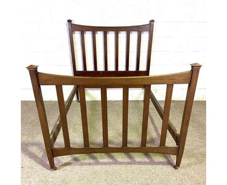 Two vintage double bed ends, including frame (4)