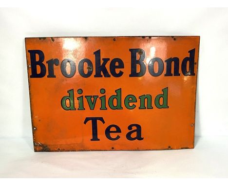 Vintage Brooke Bond advertising sign, also a box of fishing books &amp; small oil dispenser (a lot)