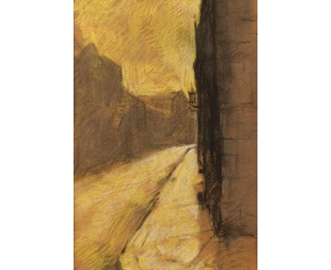 Harold Riley (British 1934-2023) "Hanky Park, Salford" Signed and dated '62, charcoal and pastel.33.5 x 23.5cm (framed 46 x 3