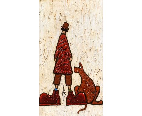 Albert Barlow (British 1944-) "Best Friends" Monogrammed, signed and titled on verso, acrylic on board.26 x 16cm (framed 44.5