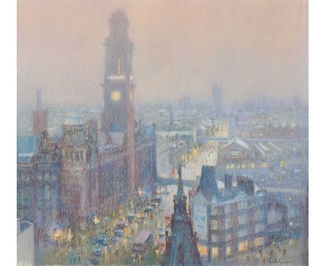Bob Richardson (British 1938-) "Oxford Road, Manchester" Signed, pastel.43.5 x 47.5cm (58.5 x 63cm)Artists’ Resale Right (“dr