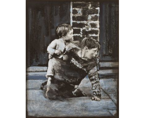 Harold Riley (British 1934-2023) "Brothers" Unsigned, hand embellished print.30.5 x 24.5cm (framed 48 x 42cm)This image is a 