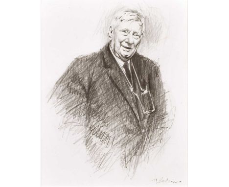 Marc Grimshaw (British 1957-) Portrait of L. S. Lowry Signed, graphite.24 x 19cm (framed 46 x 40.5cm)Artists’ Resale Right (“