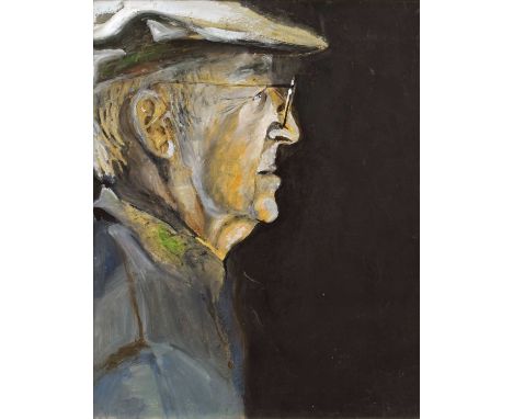 John Thompson (British 1924-2011) Self-portrait Signed and monogrammed, mixed media.50 x 40cm (framed 55.5 x 45cm)From the Es