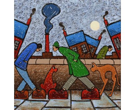 Albert Barlow (British 1944-) "Are You Stalking Me?" Monogrammed, signed and titled on verso, acrylic on board.30 x 30cm (fra
