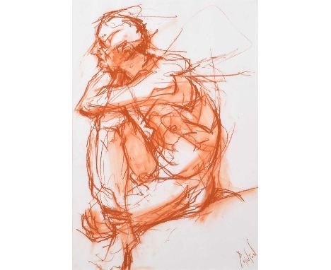 Rob Pointon (British 1982-) Seated male study Signed, chalk pastel.58 x 40cm (framed 77.5 x 59.5cm)Artists’ Resale Right (“dr
