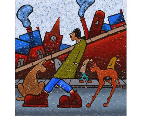 Albert Barlow (British 1944-) "Nice Dog" Monogrammed, signed and titled on verso, acrylic on board.30 x 30cm (framed 48.5 x 4
