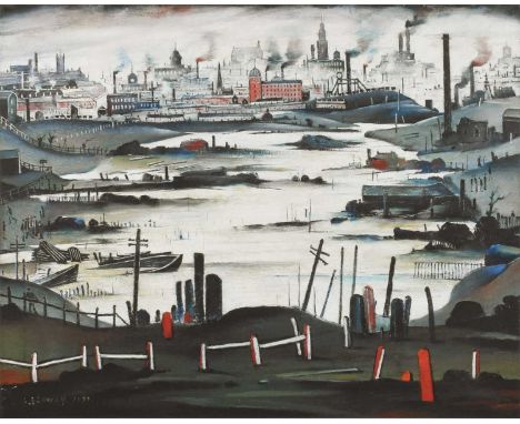 L.S. Lowry R.A. (British 1887-1976) "The Lake" Unsigned, numbered 16/35 in pencil in the margin, with Chelsea Green Editions 