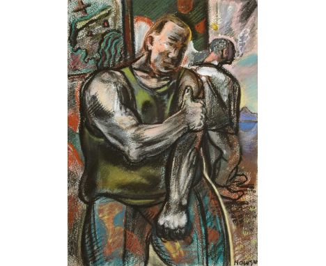 Peter Howson O.B.E. (British 1958-) "Soldier" Signed, titled and dated 1986 on gallery label - 'Contemporary Art Society Mark
