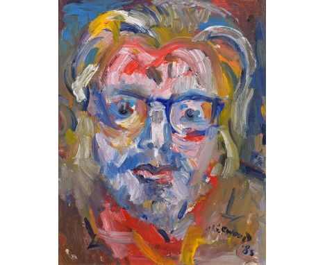 James Lawrence Isherwood F.R.S.A., F.I.A.L. (British 1917-1989) "Self-portrait" Signed and dated '85, titled on verso, oil on