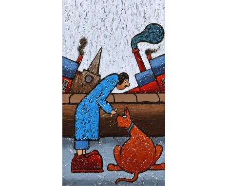 Albert Barlow (British 1944-) "Time For A Treat" Monogrammed, signed and titled on verso, acrylic on board.26 x 16cm (framed 
