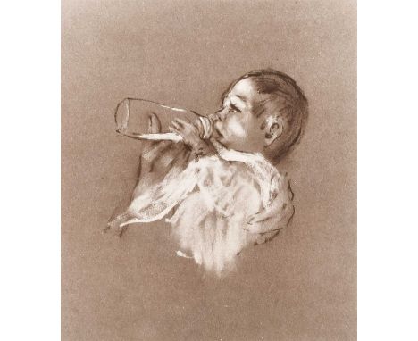 Harold Riley (British 1934-2023) Portrait of a baby Signed, dated '70 and dedicated in charcoal in the margin, limited editio