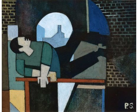 Peter Stanaway (British 1943-) "Canal Legger, Standedge Tunnel" Initialled, titled and dated 2018 on verso, acrylic on canvas