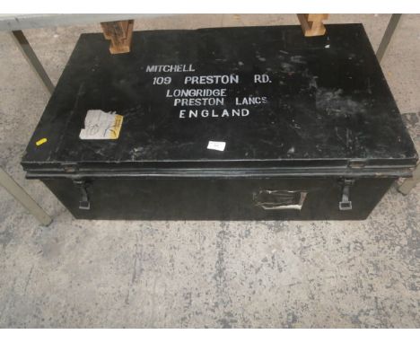 metal travel trunk