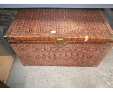 large wicker storage trunk