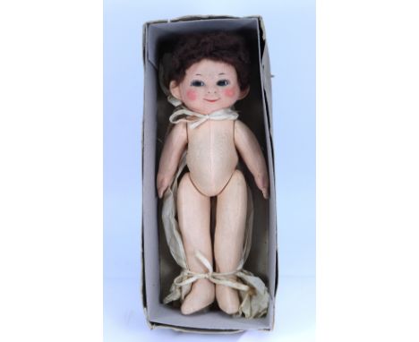 A Chad Valley Mabel Lucy Attwell ‘Bambina’ cloth doll in original box, English 1920s, the felt face with brown glass side gla