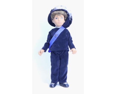 Sasha Limited Edition 185A Prince Gregor doll, 1985, wearing blue velveteen outfit with ruff, sash and hat with plume, boxed 