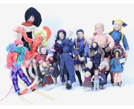 Collection of early Grecon cloth artist Character dolls, part of an important archive of Grecon dolls, Margaret Cohn’s first 