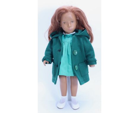 Rare Sasha Gotz red head girl doll with no philtrum, circa 1965, with hand painted light brown eyes, blue eye shadow and sing