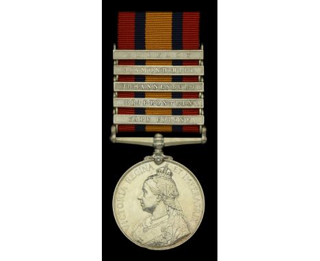 Queen’s South Africa 1899-1902, 5 clasps, Cape Colony, Driefontein, Johannesburg, Diamond Hill, Belfast (70399 Dr. J. Mott, 8