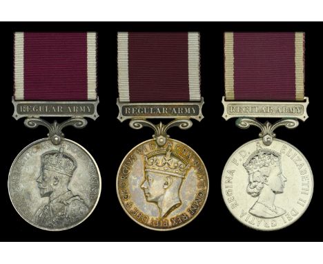 Army L.S. & G.C., G.V.R. (3), 3rd issue, Regular Army (5430730 Sjt. A. F. Smith. R.A.M.C.); G.VI.R., 2nd issue, Regular Army 