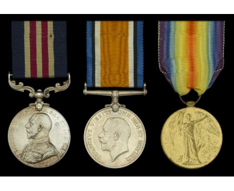A Great War ‘Passchendaele’ M.M. group of three awarded to Private E. Edgerton, Lancashire Fusiliers, who was captured and ta