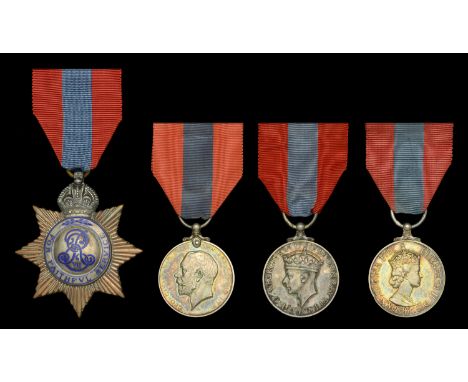 Imperial Service Medal, E.VII.R., Star issue (George C. Hillman) cleaned; together with Imperial Service Medal (3), G.V.R., C