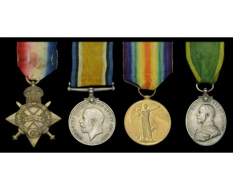 Four: Driver J. Ward, Royal Field Artillery  1914-15 Star (402. Dvr. J. Ward, R.F.A.); British War and Victory Medals (402 Dv