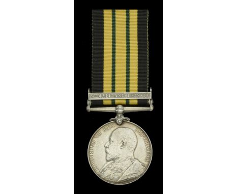 Africa General Service 1902-56, 1 clasp, Somaliland 1908-10 (269765 J. W. Sanderson, Ch. E.R.A. 2Cl, H.M.S. Hyacinth.) minor 