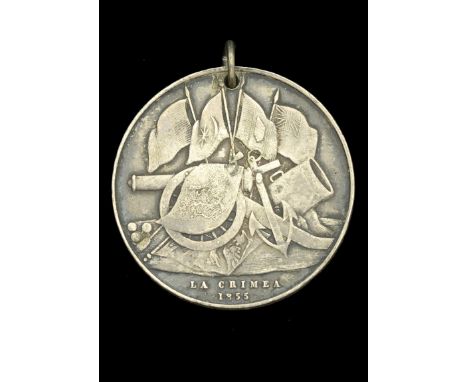 Turkish Crimea 1855, Sardinian issue (2679. P. Hanlon. 7. R. Fusiliers) contemporarily engraved naming, pierced as issued wit