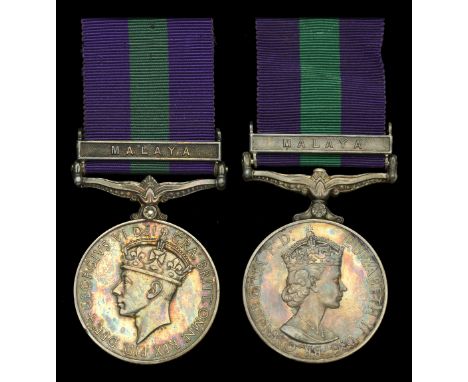 General Service 1918-62, 1 clasp, Malaya (2), G.VI.R. (Cey/18044386 Pte. R. Anthony. R.P.C.);  E.II.R. (23217270 Rfn. J. J. M