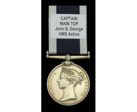 Royal Navy L.S. & G.C., V.R., narrow suspension (John S. George. Capt. M. Top. H.M.S. Active.) engraved naming, good very fin