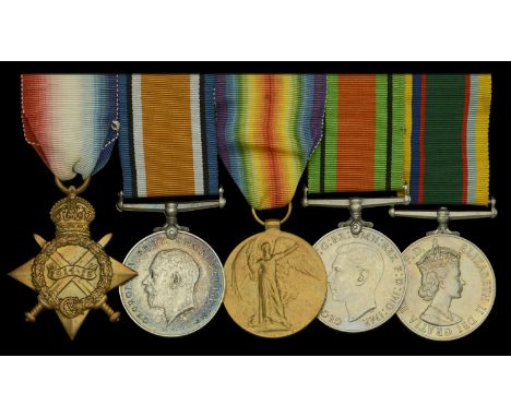 Five: Temporary Lieutenant A. C. L. Shergold, Royal Naval Volunteer Reserve, late Royal Marine Light Infantry  1914-15 Star, 