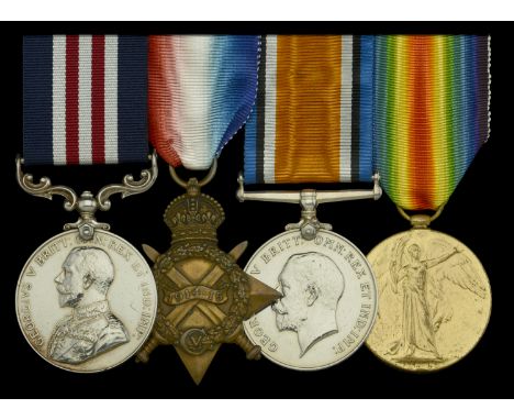 A Great War ‘Western Front’ M.M. group of four awarded to Corporal A. Cunningham, Royal Irish Regiment  Military Medal, G.V.R