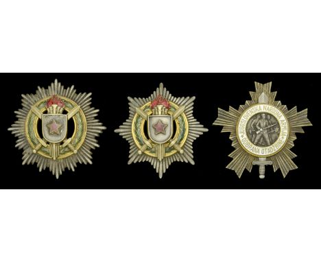 Yugoslavia, Social Federal Republic, Order of Military Merit (2), First Class Star, with gold swords, 70mm, silver, gilt, and