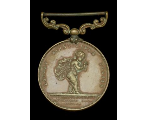 Royal Humane Society, small bronze medal (successful) (Arthur Stewart Houston, 25th August, 1891) lacking integral bronze rib