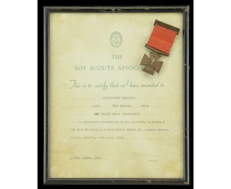 A rare ‘posthumous’ Boy Scouts Association Bronze Cross awarded to Scout C. Humphreys, 33rd Nairobi Group, Kenya, for his gal