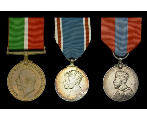 Mercantile Marine War Medal 1914-18 (John Grisdale); Imperial Service Medal, G.V.R., Circular issue, 2nd ‘Coronation robes’ i