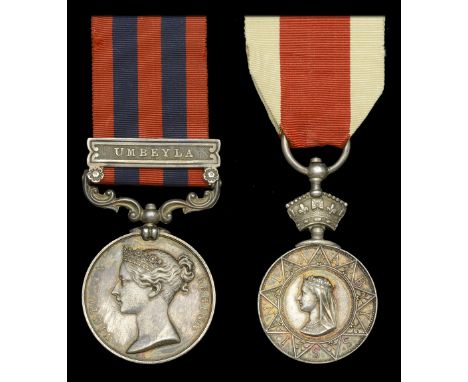 Pair: Major-General F. H. B. Marsh, Indian Army, who was twice wounded during the Umbeyla Campaign  India General Service 185