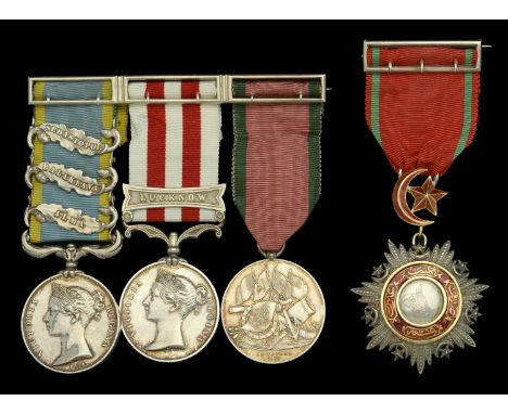 Four: Captain F. C. Currie, 79th Highlanders  Crimea 1854-56, 3 clasps, Alma, Balaklava, Sebastopol, unnamed as issued; India