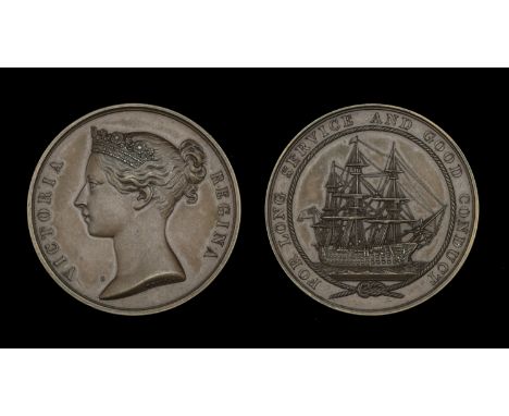 Specimen Medal: Royal Navy L.S. & G.C., V.R., a bronze specimen planchet, unmounted, extremely fine and rare £100-£140