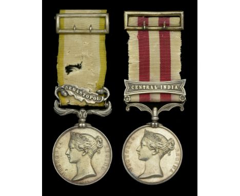 Pair: Private Michael Maher, 72nd Highlanders  Crimea 1854-56, 1 clasp, Sebastopol (2843. Michael Maher. 72. Highlanders) reg
