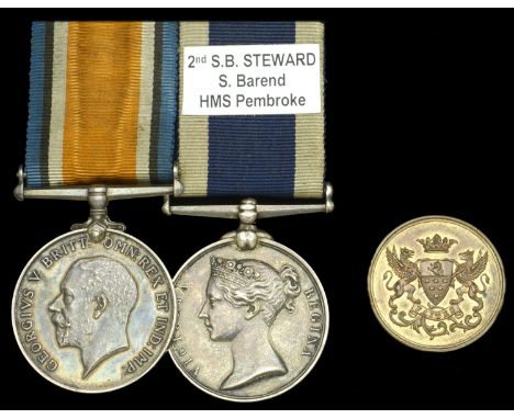 Pair: Sick Berth Steward S. Barend, Royal Navy, who witnessed the devastating impact of the Apia Cyclone on the German and Am