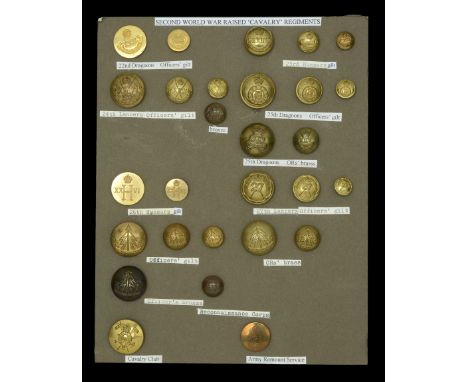 Buttons. A good selection of British Second War Buttons, including 22nd Dragoons, 23rd Hussars, 24th Lancers, 25th Dragoons, 