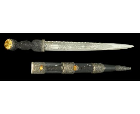 An Argyll and Sutherland Highlanders Officer’s Dirk A fine silver mounted example, c. mid 20th century, steel 345mm blade wit