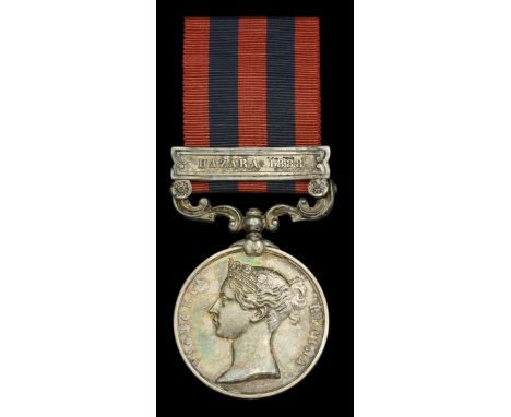India General Service 1854-95, 1 clasp, Hazara 1888 (1098 Pte. J. Power 2nd. Bn. R. Ir. R.) initial officially corrected, sus
