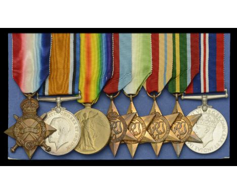 Eight: Private R. McCullagh, Liverpool Regiment, later Mercantile Marine  1914-15 Star (1512 Pte. R. McCullagh. L’pool. R.); 