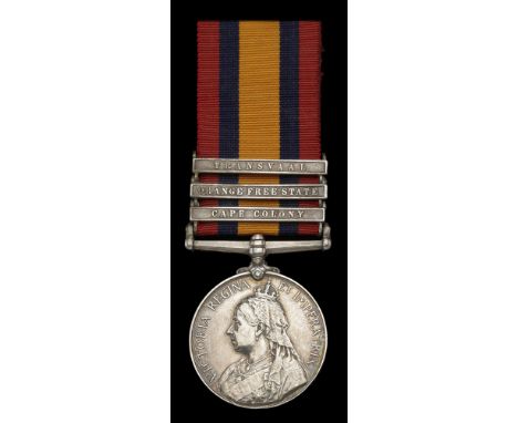 Queen’s South Africa 1899-1902, 3 clasps, Cape Colony, Orange Free State, Transvaal (5873 Pte. M. Denton, 2: R: Berks: Regt.)