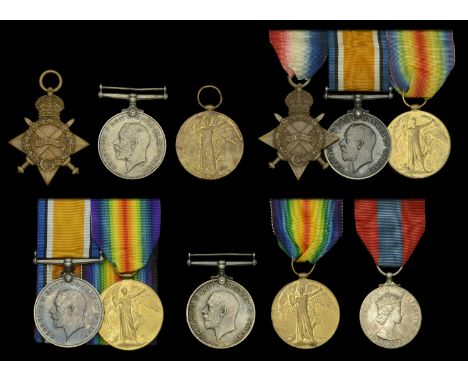 Three: Gunner H. Perry, Royal Field Artillery 1914-15 Star (6208. Gnr. H. Perry, R.F.A.); British War and Victory Medals (620